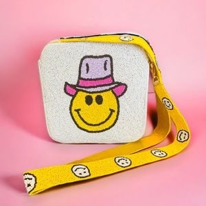 Smiley Face Yellow Shoulder Bag